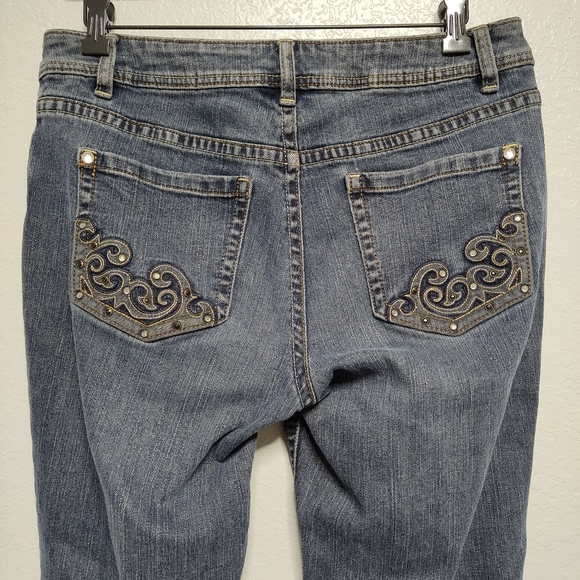 Apt 9 Boot Cut Embellished Jeans 10? - Picture 6 of 7